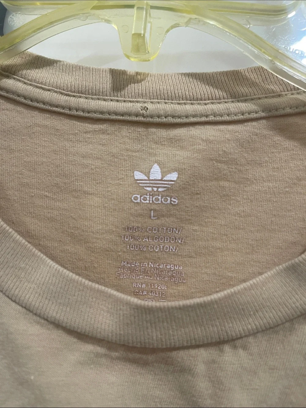 adidas Tan Short-Sleeve Originals Logo Tee
